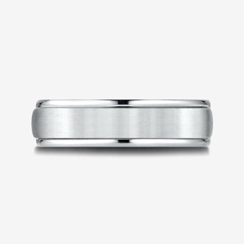 Mens 10K White Gold 6mm Band