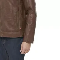 Levi's Mens Faux Leather Hooded Racer Jacket