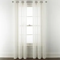 Distant Lands Fiji Solid Sheer Grommet Top Single Curtain Panel