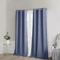 Sunsmart Leighton Energy Saving 100% Blackout Grommet Top Set of 2 Curtain Panel