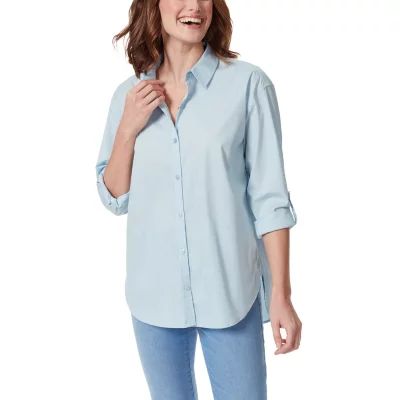 Gloria Vanderbilt® Womens 3/4 Sleeve Button-Down Amanda Shirt