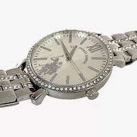 U.S. Polo Assn. Womens Silver Tone Bracelet Watch Usc40289jc