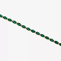 Effy  1/2 CT. T.W. Lab Created Green Emerald Sterling Silver 7 Inch Tennis Bracelet