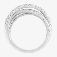 Effy  (G-H / Vs1-Vs2) Womens 3/4 CT. T.W. Lab Grown White Diamond 14K White Gold Cocktail Ring