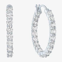 Yes, Please! Lab Created White Sapphire Sterling Silver 22mm Hoop Earrings