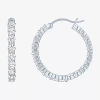 Yes, Please! Lab Created White Sapphire Sterling Silver 22mm Hoop Earrings