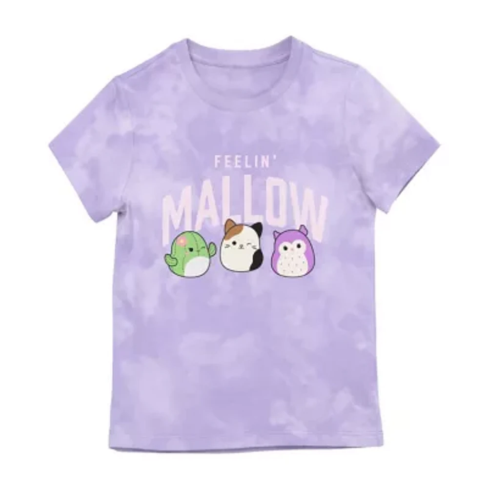 Little Girls Crew Neck Short Sleeve Squishmallows Graphic T-Shirt