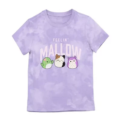 Little Girls Crew Neck Short Sleeve Squishmallows Graphic T-Shirt