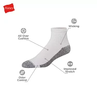 Hanes Ultimate 12 Pair Big and Tall Quarter Ankle Socks Mens