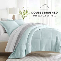 Casual Comfort Reversible Microfiber 7-pc. Down Alternative Complete Bedding Set with Sheets