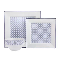 Porland Blue Passion Collection 12-pc. Porcelain Dinnerware Set