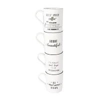 Porland Be Happy Collection 4-pc. Coffee Mug