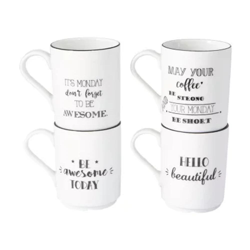 Porland Be Happy Collection 4-pc. Coffee Mug