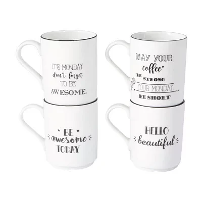 Porland Be Happy Collection 4-pc. Coffee Mug