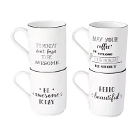 Porland Be Happy Collection 4-pc. Coffee Mug