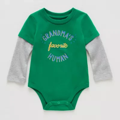 Okie Dokie Baby Boys Crew Neck Long Sleeve Bodysuit