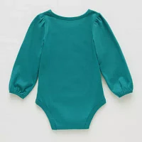 Okie Dokie Baby Girls Round Neck Long Sleeve Bodysuit