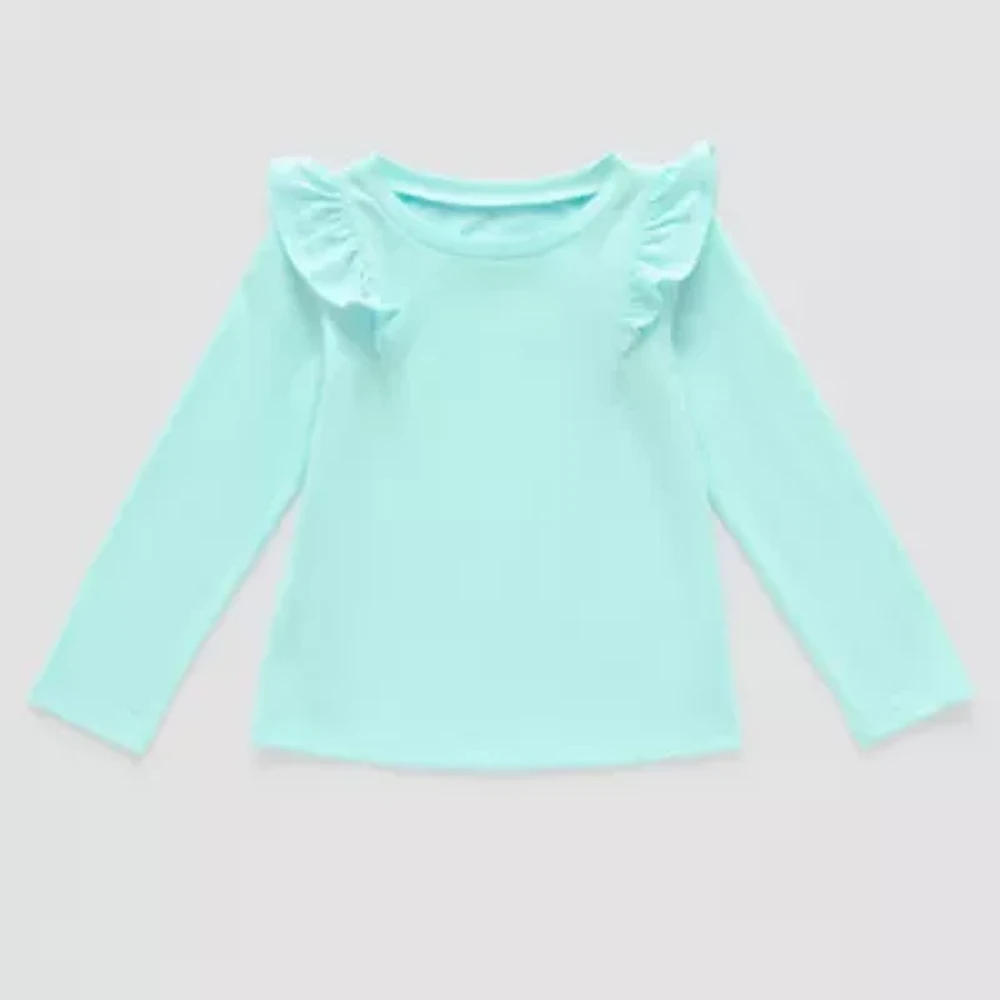 Okie Dokie Toddler & Little Girls Round Neck Long Sleeve T-Shirt