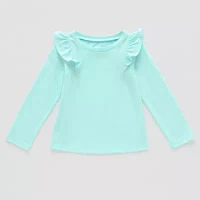 Okie Dokie Toddler & Little Girls Round Neck Long Sleeve T-Shirt