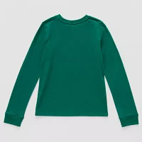 Thereabouts Little & Big Girls Holiday Round Neck Long Sleeve Graphic T-Shirt