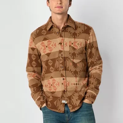 Frye and Co. Mens Regular Fit Long Sleeve Brushed Knit Flannel Shirt