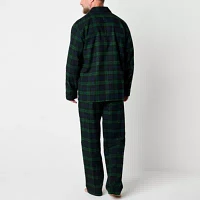 St. John's Bay Mens Flannel Long Sleeve 2-pc. Pant Pajama Set