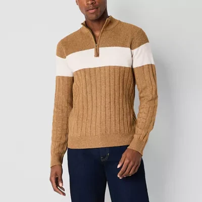 Frye and Co. Mens Mock Neck Long Sleeve Pullover Sweater