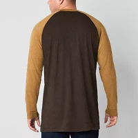 mutual weave Waffle Baseball Big and Tall Mens Crew Neck Long Sleeve T-Shirt