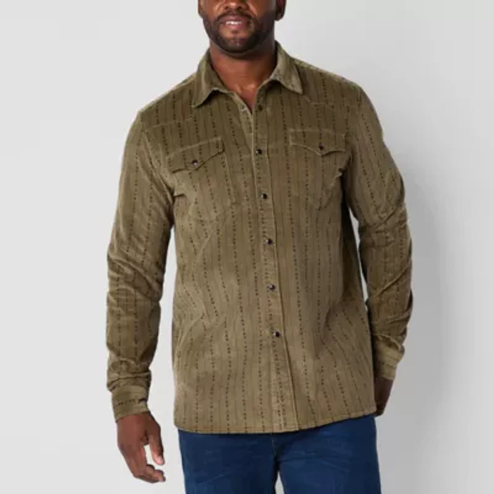 Frye and Co. Fyre Cord Shirt Big Tall Mens Regular Fit Long Sleeve Button-Down