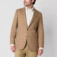 Stafford Mens Plaid Classic Fit Sport Coat