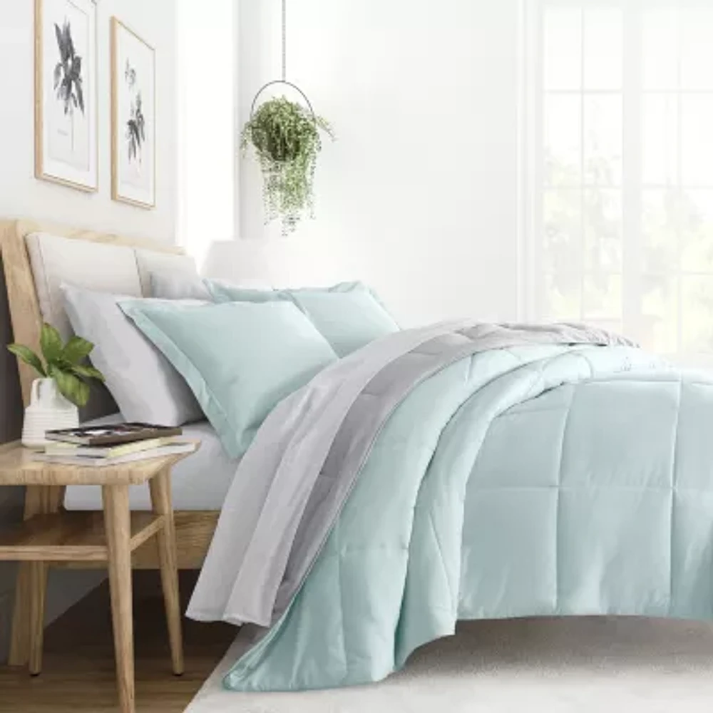 Casual Comfort Reversible Microfiber 7-pc. Down Alternative Complete Bedding Set with Sheets