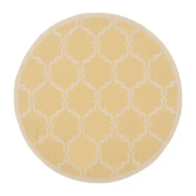 Safavieh Courtyard Collection Jobeth Geometric Indoor/Outdoor Round Area Rug