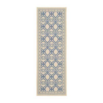 Safavieh Courtyard Collection Desi Geometric Indoor/Outdoor Runner Rug