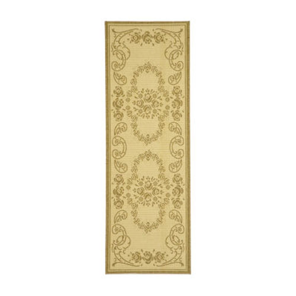 Safavieh Courtyard Collection Kalya Floral Indoor/Outdoor Runner Rug