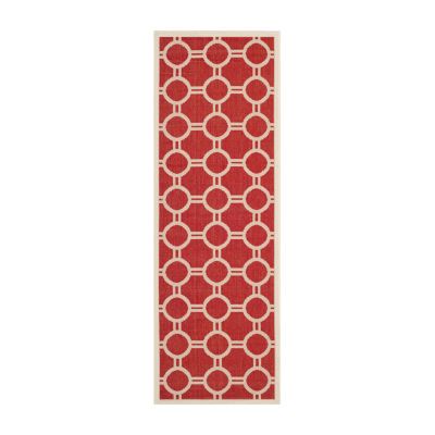 Safavieh Courtyard Collection Shag Geometric Indoor/Outdoor Runner Rug