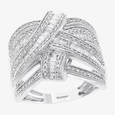 Effy  7/8 CT. T.W. Mined Diamond 14K White Gold Crossover Band