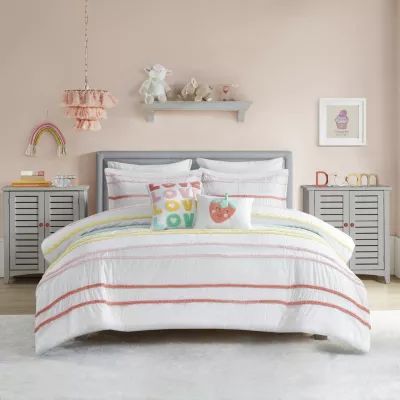 Urban Habitat Kids Mackenzie Stripes 100 %Cotton Comforter Set with Decorative Pillows