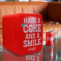 Coca-Cola Smile 1971 Series Mini Fridge 6 Can Cooler/Warmer