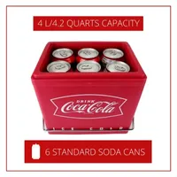 Coca-Cola 6 Can Portable Cooler- Retro Ice Chest Style AC/DC 4L (4.2 qt)