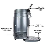 5L Mini Beer Keg Cooler with Gravity and Pressurized Taps