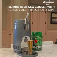 5L Mini Beer Keg Cooler with Gravity and Pressurized Taps