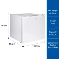 Koolatron Mini Upright Freezer- 1.2 cu ft (34L)- White- Flat Back