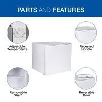 Koolatron Mini Upright Freezer- 1.2 cu ft (34L)- White- Flat Back