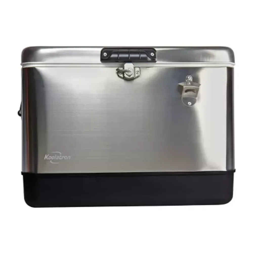 Koolatron Stainless Steel Ice Chest Cooler w Bottle Opener- 51L (54 qt)