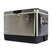 Koolatron Stainless Steel Ice Chest Cooler w Bottle Opener- 51L (54 qt)