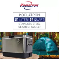 Koolatron Stainless Steel Ice Chest Cooler w Bottle Opener- 51L (54 qt)