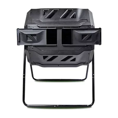 Koolscapes Dual Chamber Tumbling Composter 42 Gal (160L)- Black