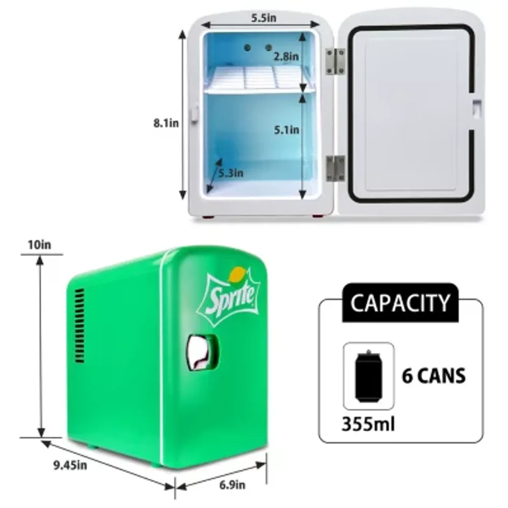 Coca-Cola Sprite 4L Portable Cooler/Warmer 12V AC/DC Mini Fridge
