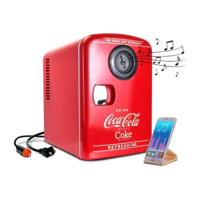 Coca-Cola 4L Mini Fridge/Warmer with Bluetooth Speaker 6 Can