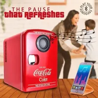 Coca-Cola 4L Mini Fridge/Warmer with Bluetooth Speaker 6 Can